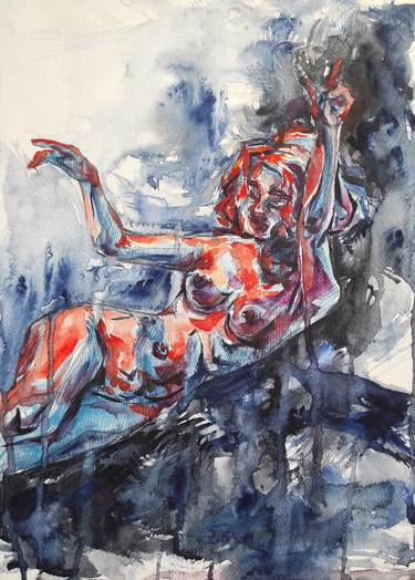 Original Abstract Erotic Paintings by Halyna Yeremiichuk