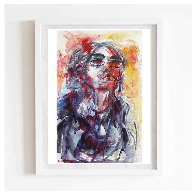 Original Abstract Portrait Painting by Halyna Yeremiichuk