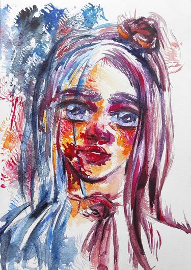 Print of Abstract Portrait Paintings by Halyna Yeremiichuk