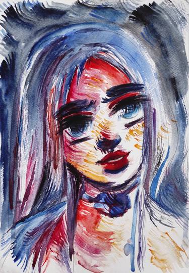 Original Abstract Portrait Paintings by Halyna Yeremiichuk