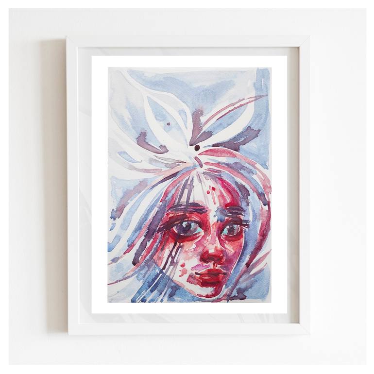 Original Abstract Portrait Painting by Halyna Yeremiichuk