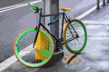 Original Abstract Expressionism Bike Digital by Diego Cerezer