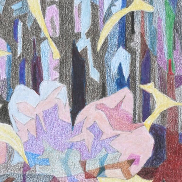 Original Abstract Floral Drawing by Holly Boruck