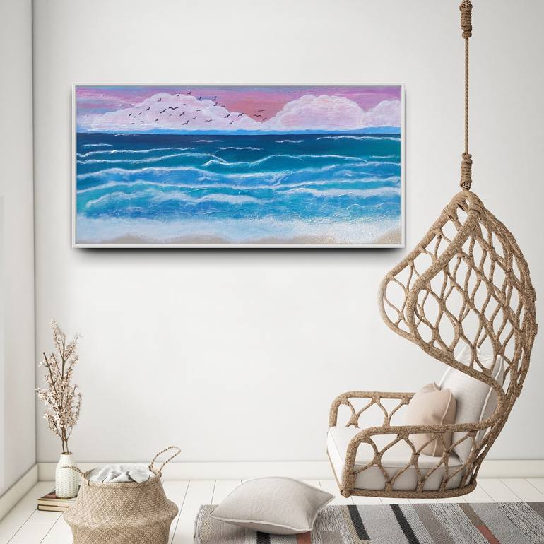 Original Impressionism Beach Painting by Tanya Silva