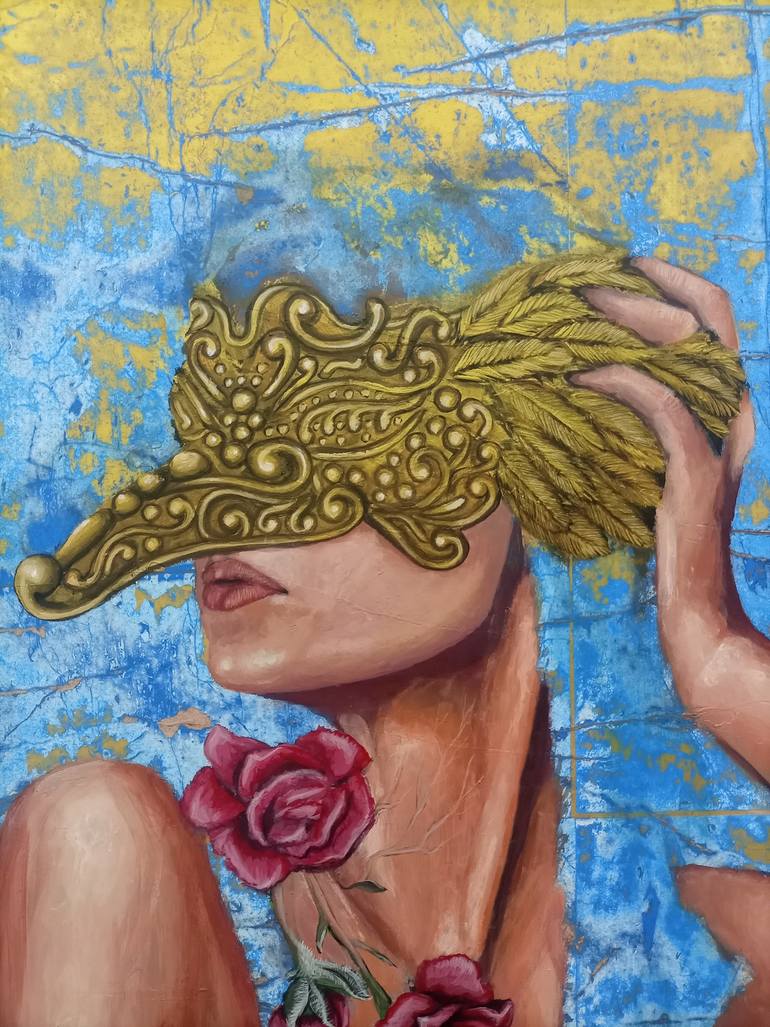 Original Art Deco Women Painting by Sana Nezam
