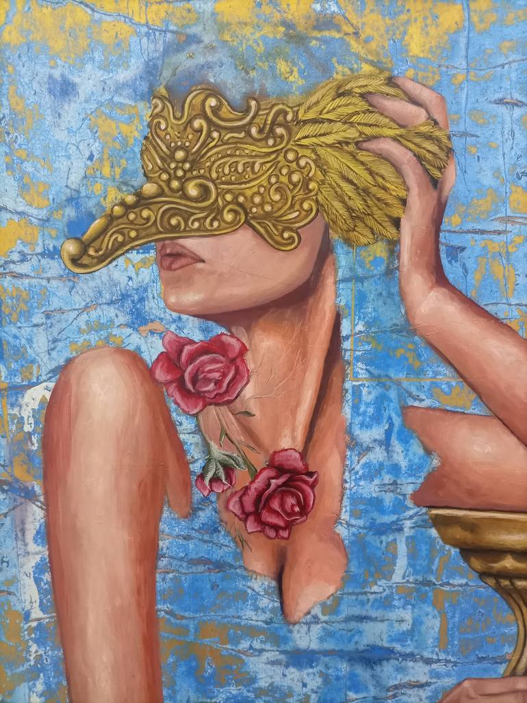 Original Art Deco Women Painting by Sana Nezam