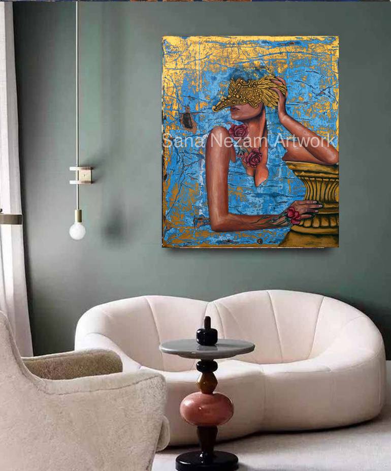 Original Art Deco Women Painting by Sana Nezam