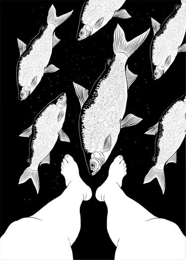 Print of Pop Art Fish Printmaking by Viacheslav Filippov
