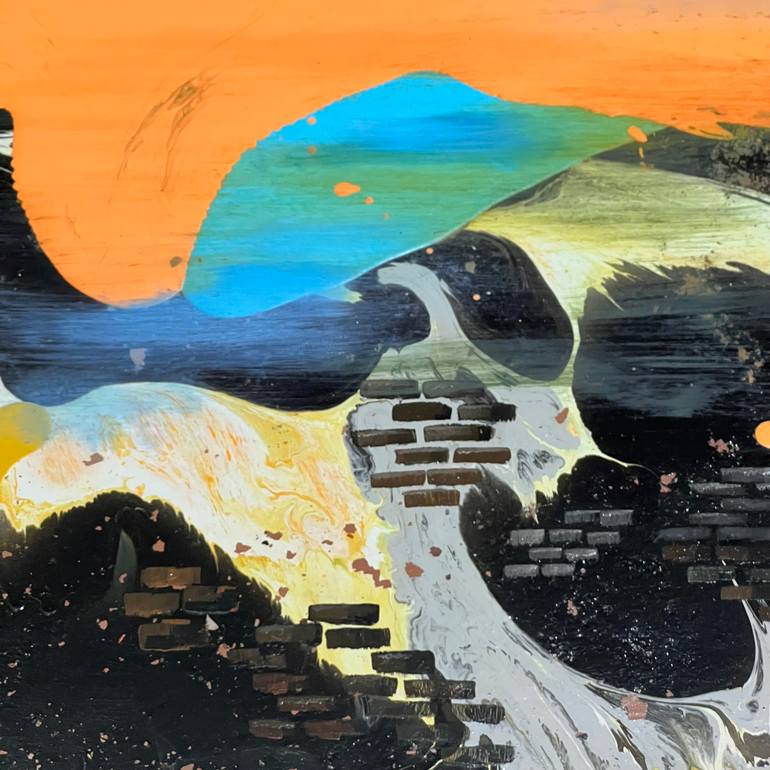 Original Abstract Landscape Painting by Manochehar Rizwan