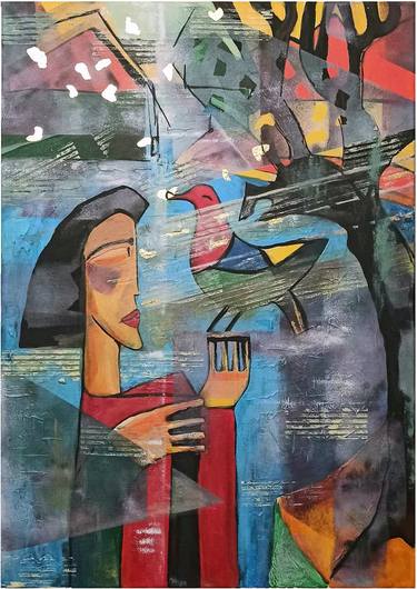 Original Cubism Abstract Paintings by Liliyana Visnjic-Mlinarevic