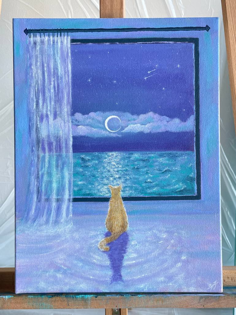 Original Illustration Cats Painting by Woojoo Jun