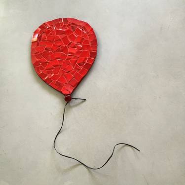 Two Dimensional Ceramic Balloon with Mosaic by Judy Shechter thumb