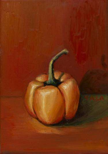 Still life with yellow bell pepper. thumb