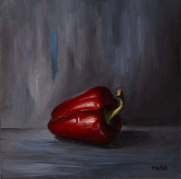 Still life with red bell pepper. thumb