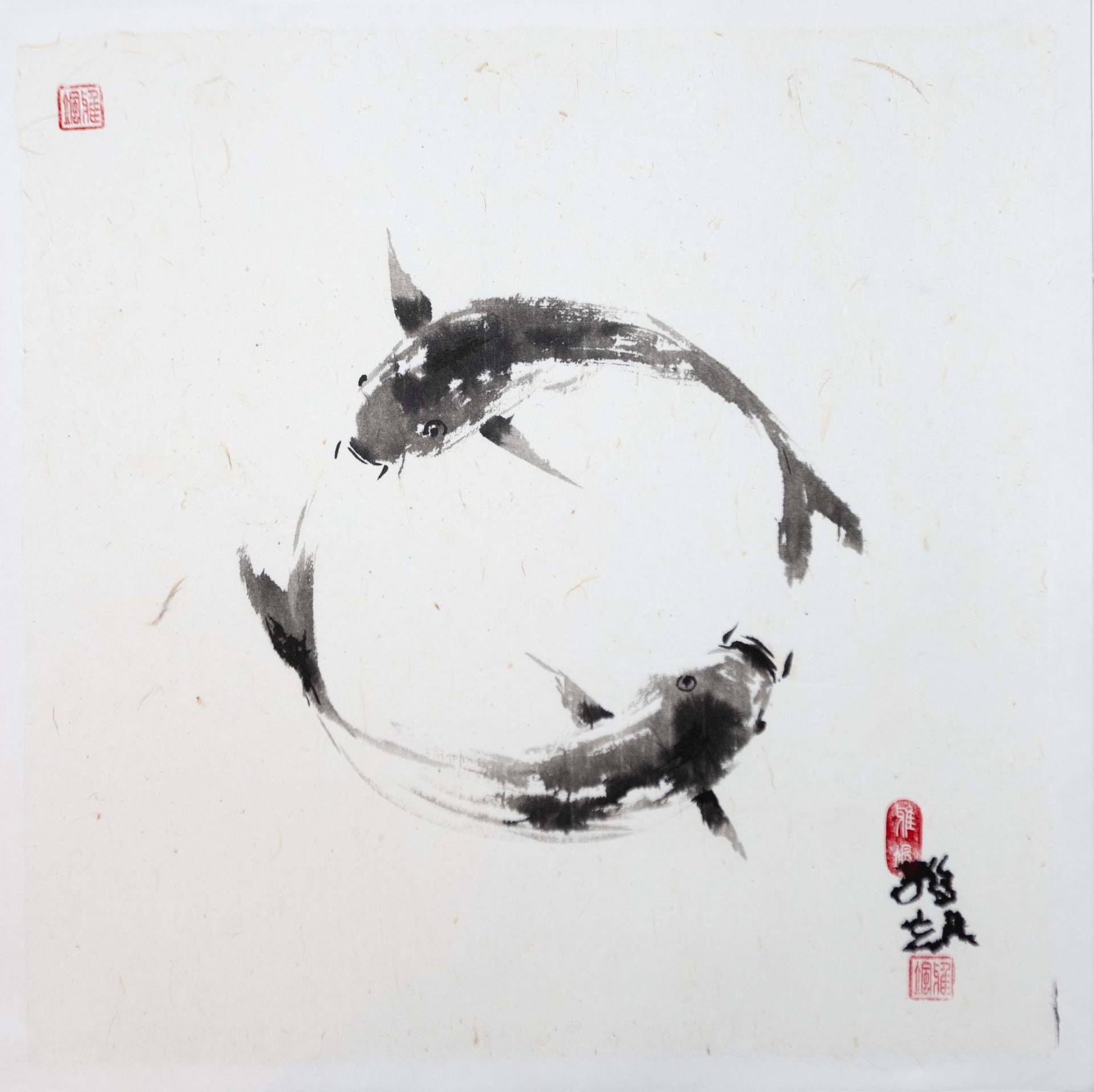 現代アート　オオヤサヤカ　Red orange fish　コラージュアート 現代アート オオヤサヤカ Red orange fish コラージュアート