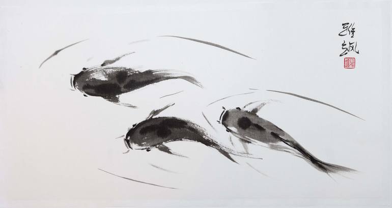 Original Fine Art Fish Paintings by Yasa Mt