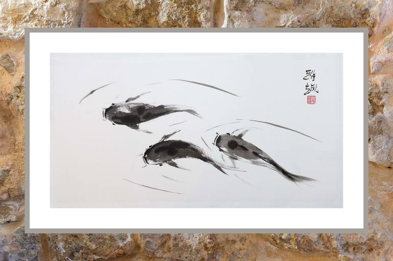 Original Fine Art Fish Painting by Yasa MT