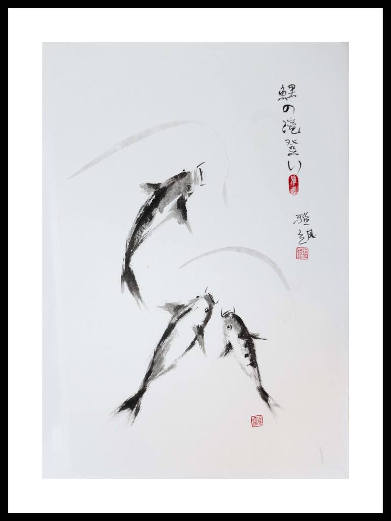 Original Minimalism Fish Painting by Yasa MT