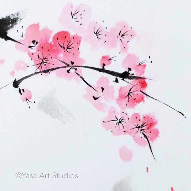 Original Impressionism Floral Painting by Yasa Mt