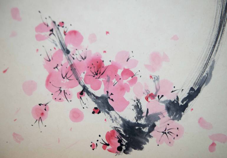 Original Impressionism Floral Painting by Yasa Mt