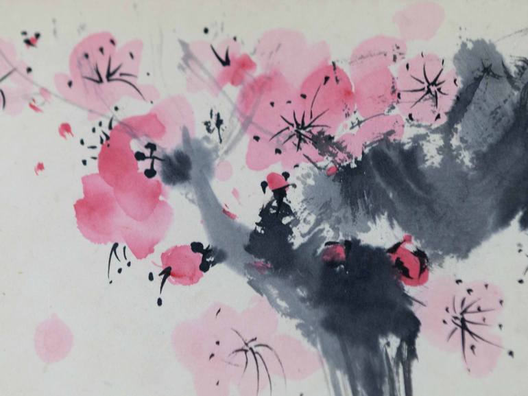 Original Impressionism Floral Painting by Yasa Mt