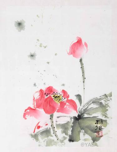 Original Minimalism Floral Paintings by Yasa MT