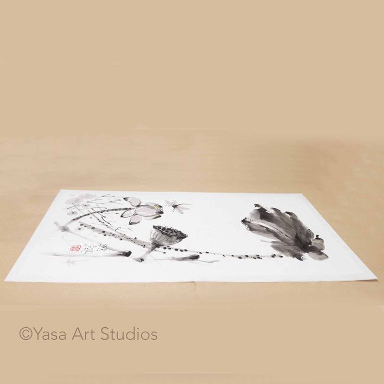 Original Minimalism Floral Painting by Yasa Mt