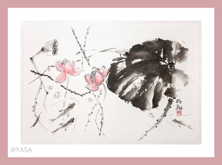 Original Minimalism Floral Painting by Yasa MT