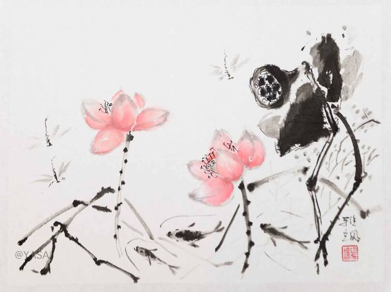 Original Minimalism Floral Paintings by Yasa Mt