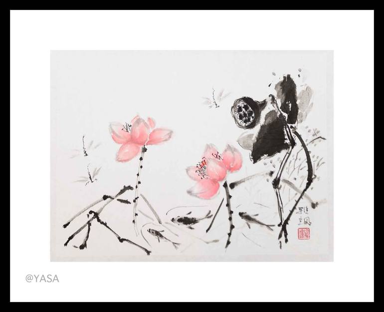 Original Minimalism Floral Painting by Yasa Mt