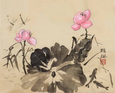 Original Minimalism Floral Paintings by Yasa MT