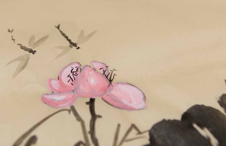 Original Minimalism Floral Painting by Yasa Mt