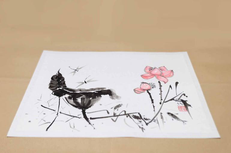 Original Minimalism Floral Painting by Yasa Mt