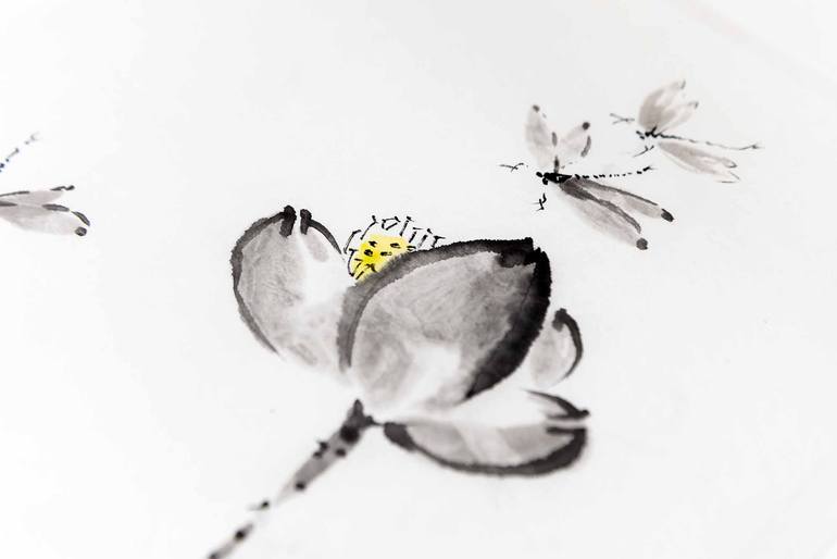Original Minimalism Floral Painting by Yasa Mt