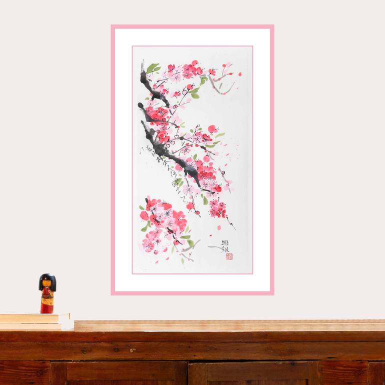 Original Minimalism Floral Painting by Yasa Mt