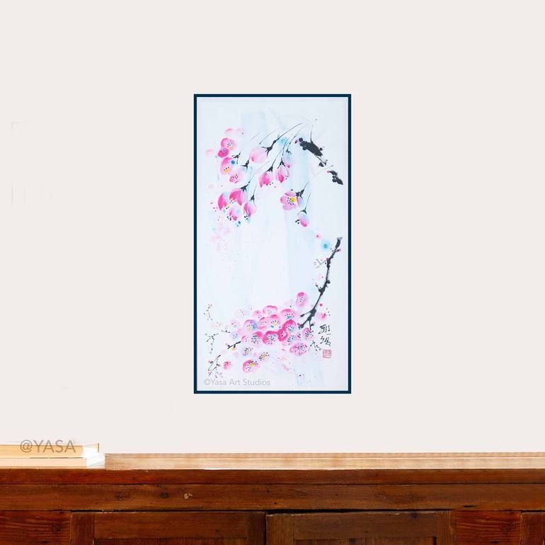 Original Minimalism Floral Painting by Yasa Mt