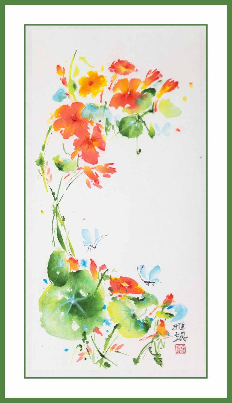 Original Impressionism Floral Painting by Yasa MT