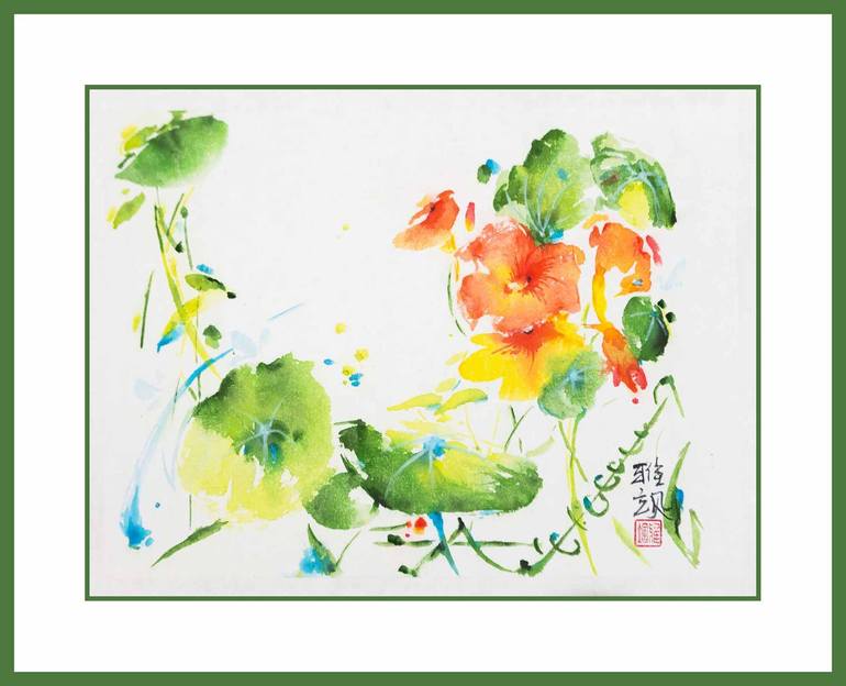 Original Impressionism Floral Painting by Yasa MT