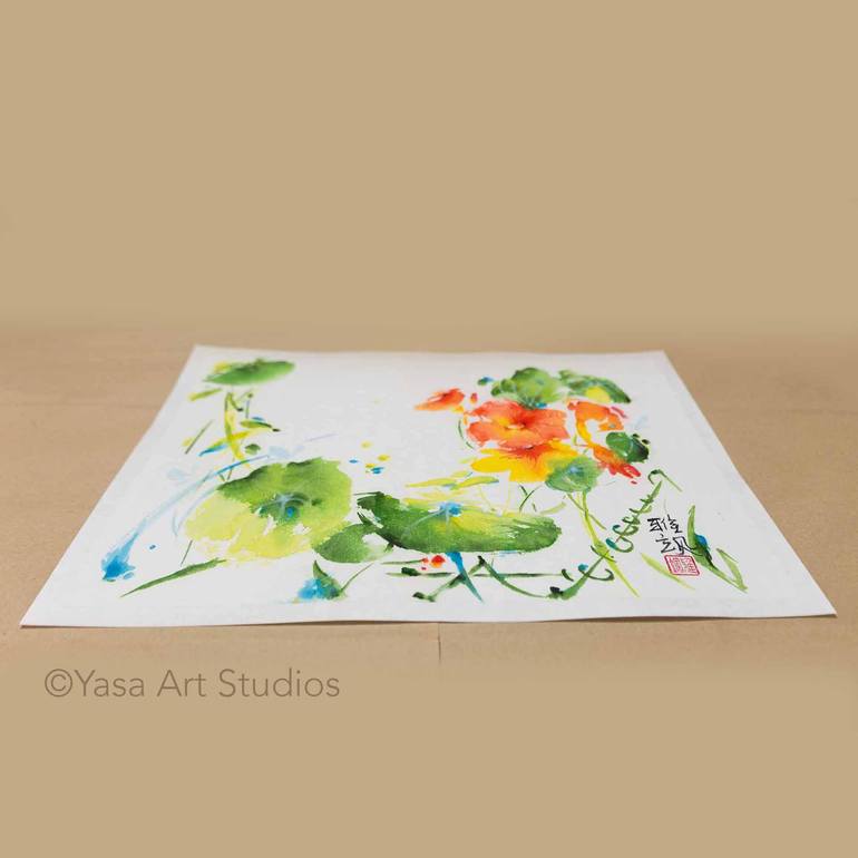 Original Impressionism Floral Painting by Yasa Mt