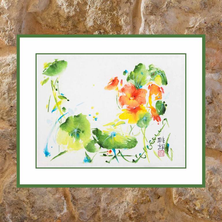 Original Impressionism Floral Painting by Yasa Mt