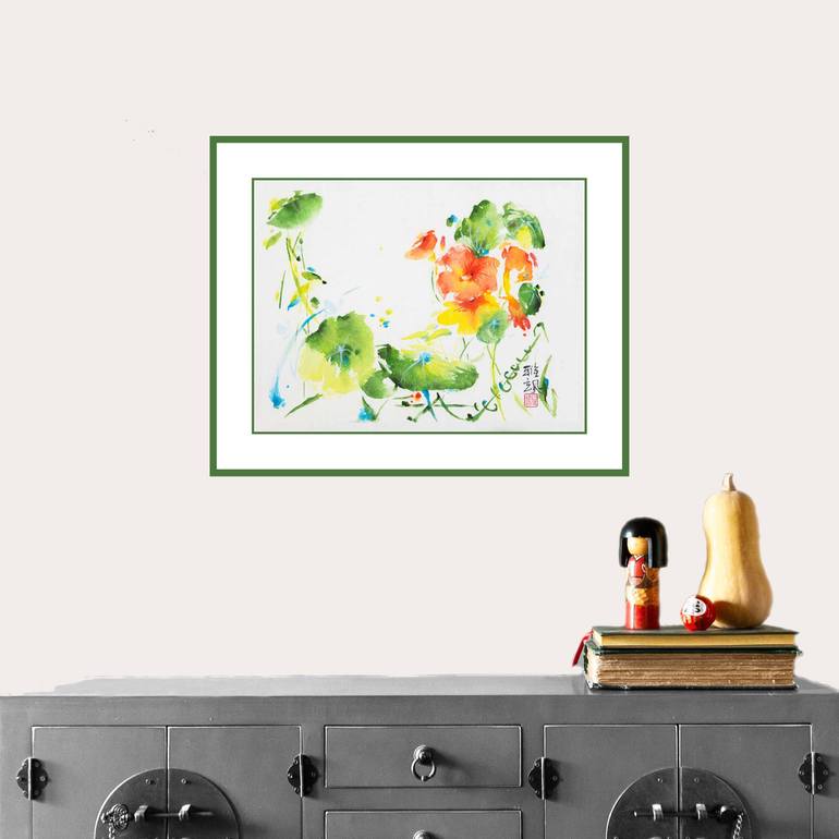 Original Impressionism Floral Painting by Yasa Mt