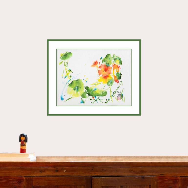 Original Impressionism Floral Painting by Yasa Mt