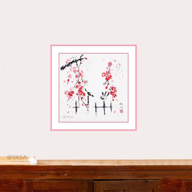 Original Minimalism Floral Painting by Yasa Mt