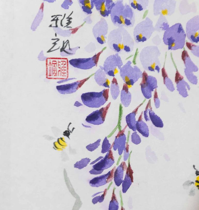 Original Symbolism Floral Painting by Yasa MT