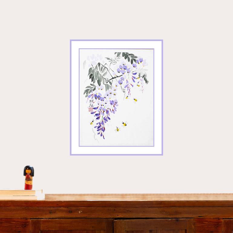 Original Symbolism Floral Painting by Yasa Mt