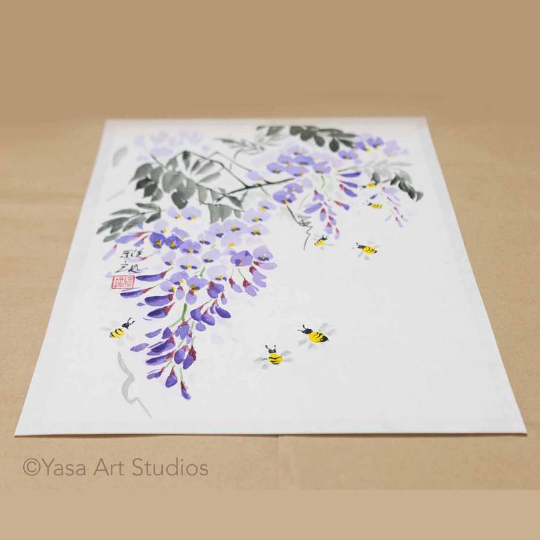 Original Symbolism Floral Painting by Yasa Mt