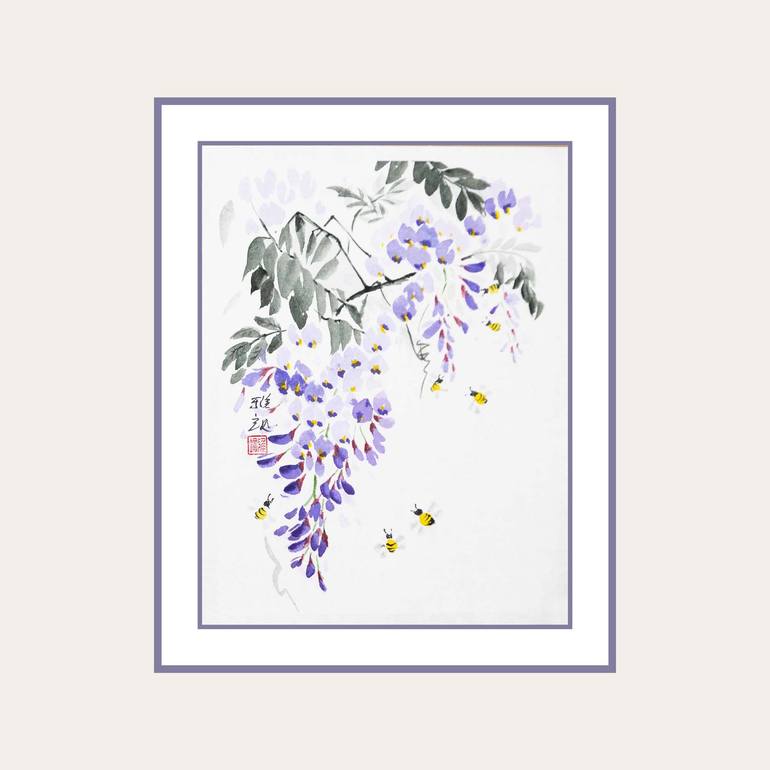 Original Symbolism Floral Painting by Yasa Mt