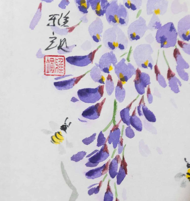 Original Symbolism Floral Painting by Yasa Mt