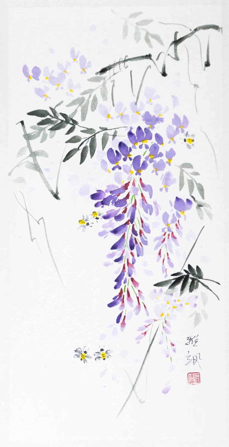 Original Minimalism Floral Paintings by Yasa Mt