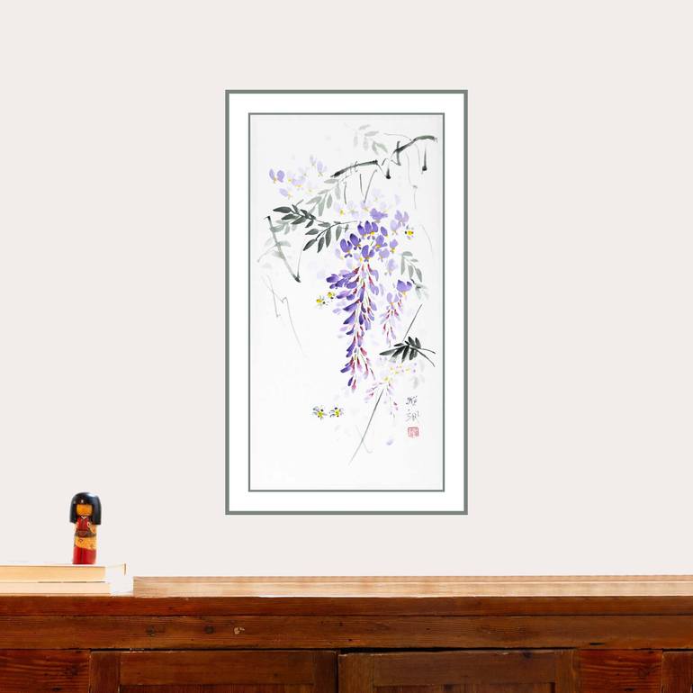 Original Minimalism Floral Painting by Yasa Mt